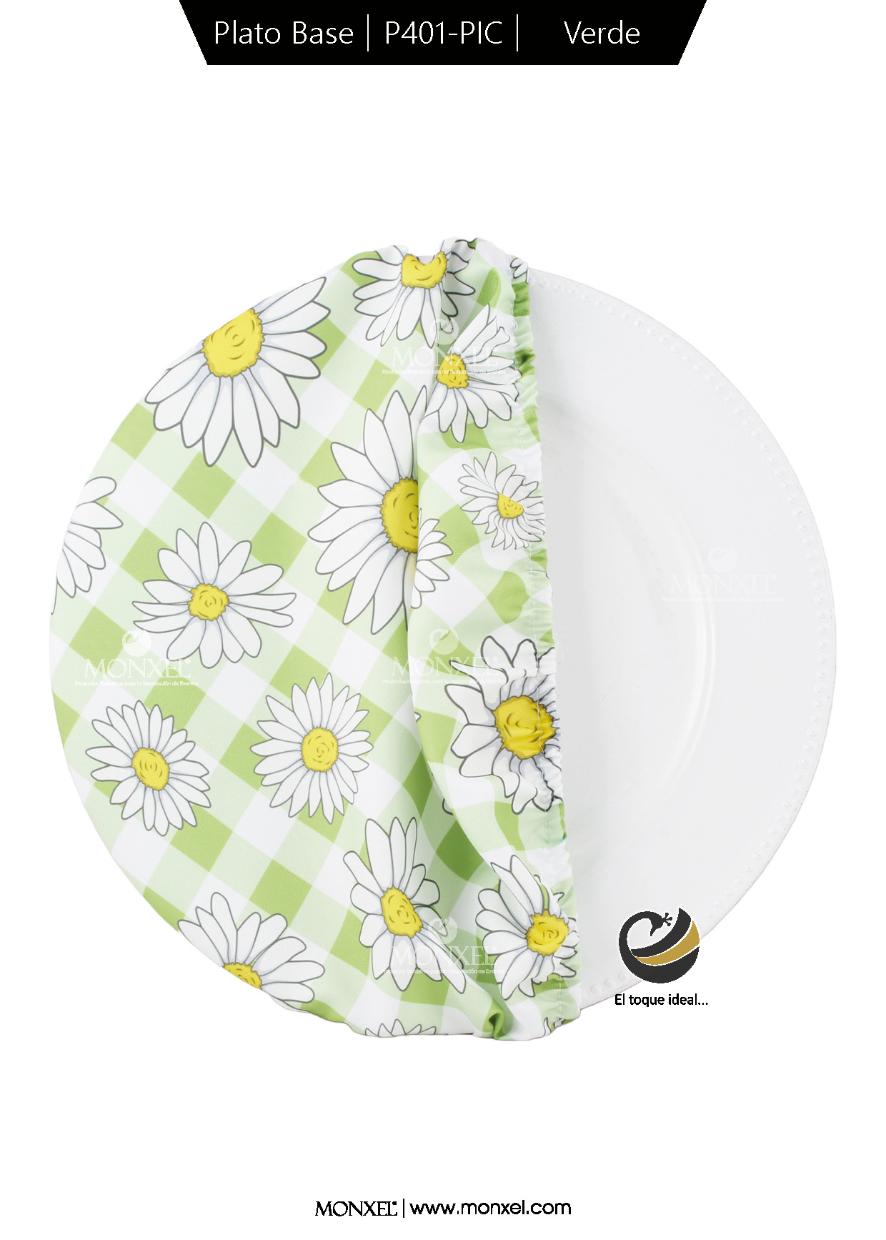 Funda Plato Base P401-PIC Verde 40 cm. (Textil)