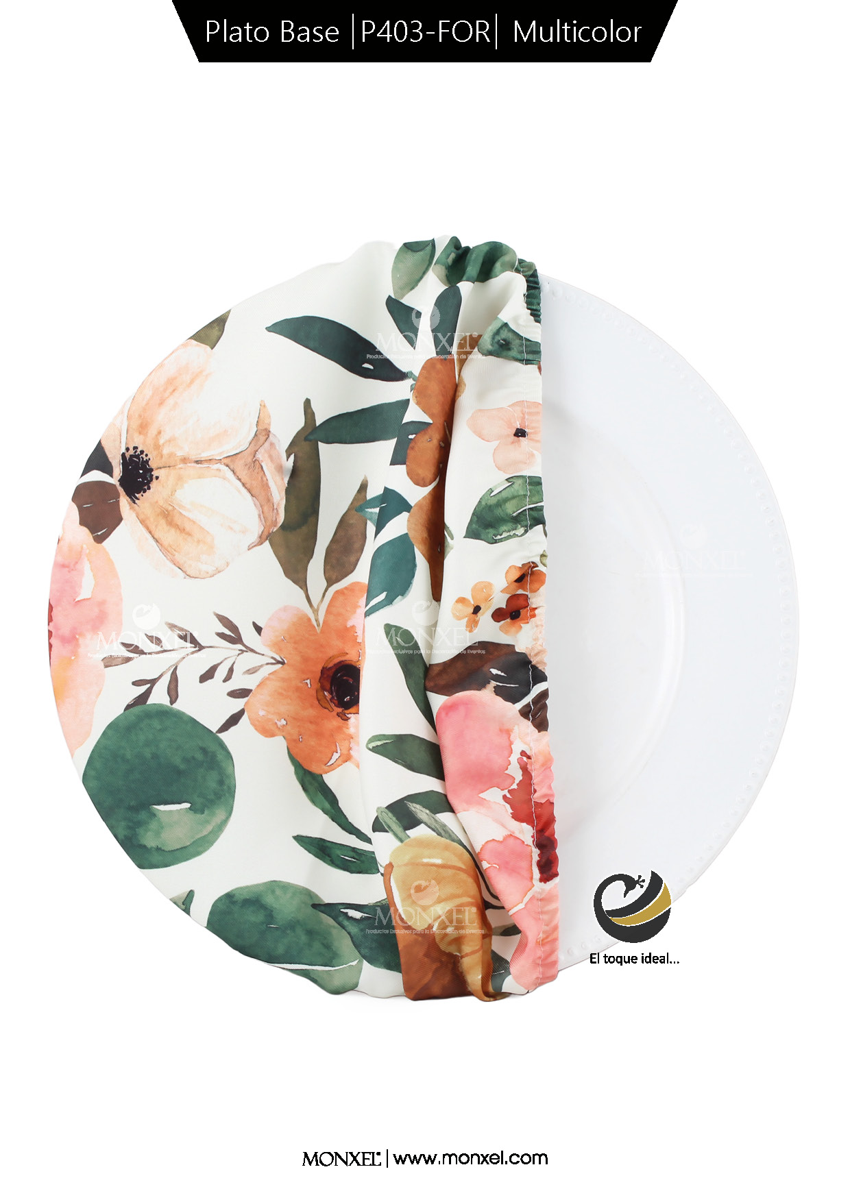 Funda Plato Base P403-FOR Multicolor 40 cm. (Textil)