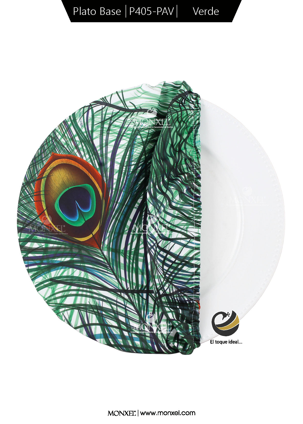 Funda Plato Base P405-PAV Verde 40 cm. (Textil)