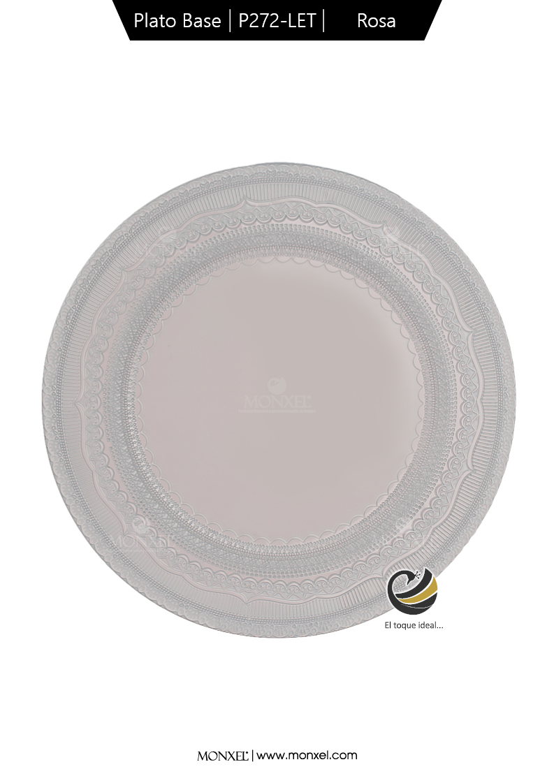 Plato Base P272-LET Rosa 33 cm. (Polipropileno)