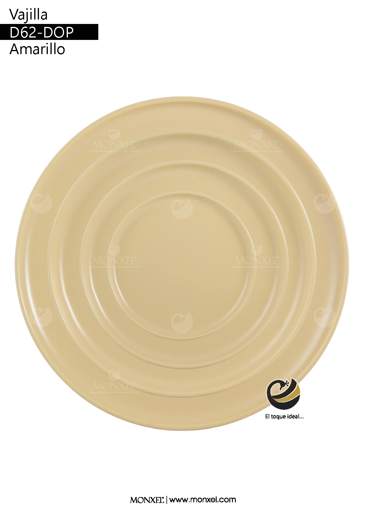 Vajilla D62-DOP Amarillo (Porcelana)