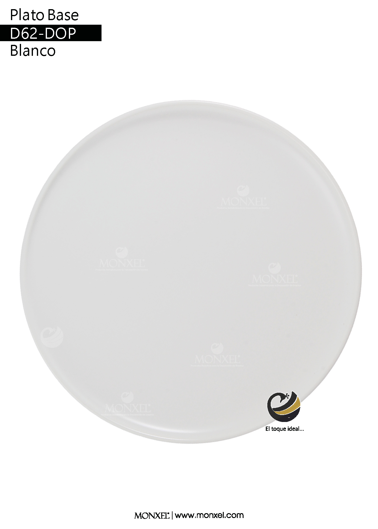 Plato Base D62-DOP Blanco 30.5 cm (Porcelana)