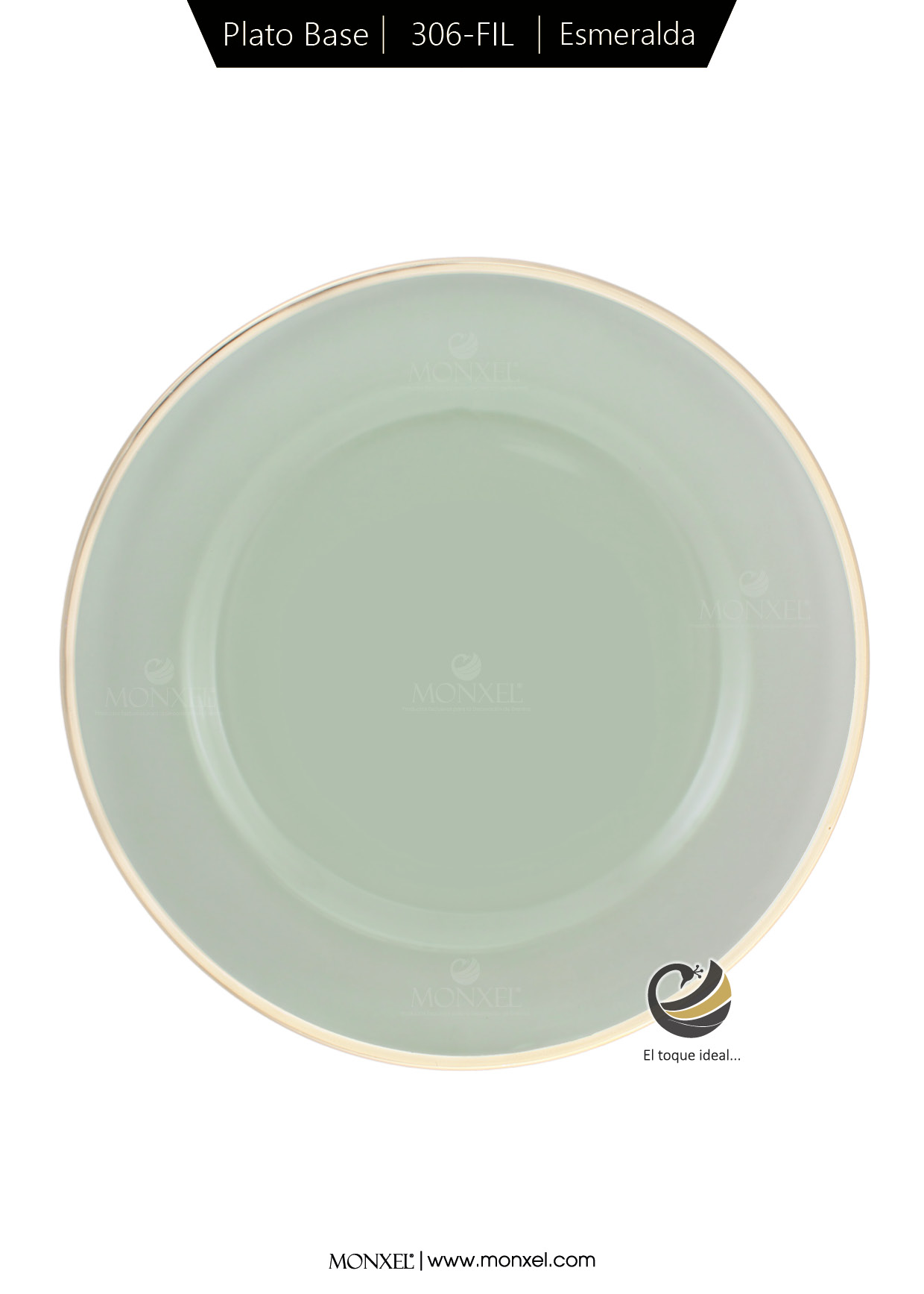 Plato Base P306-FIL Esmeralda 33cm (Cristal)