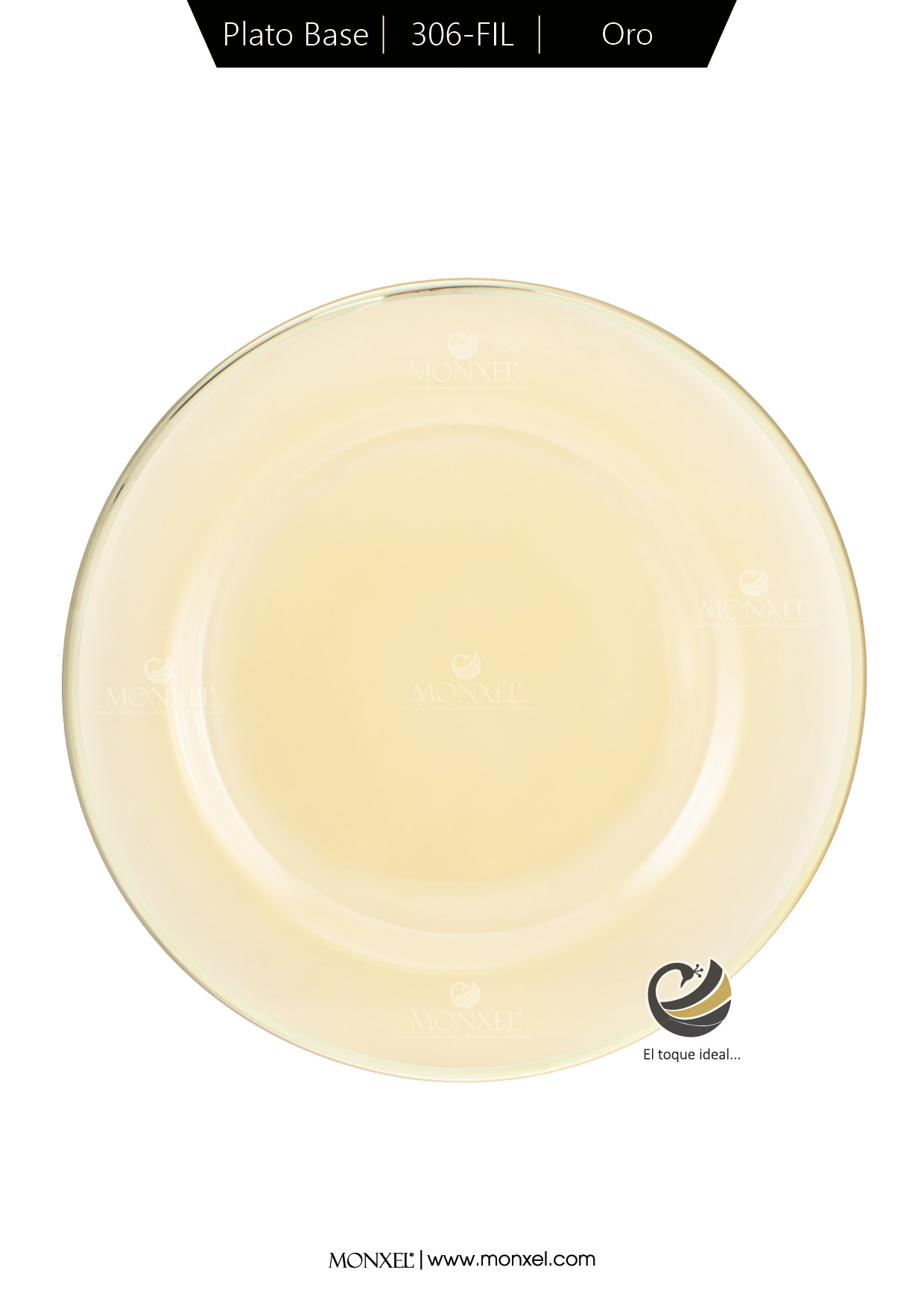 Plato Base P306-FIL Oro 33cm (Cristal)