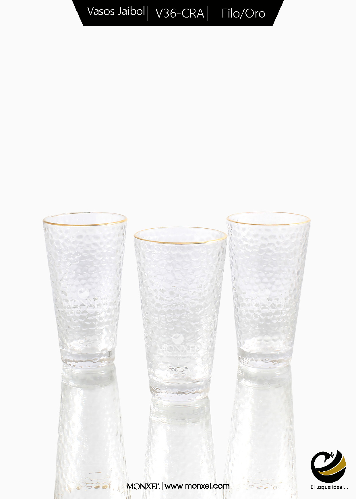 Vaso Jaibol V36-CRA Filo Oro (Cristal)