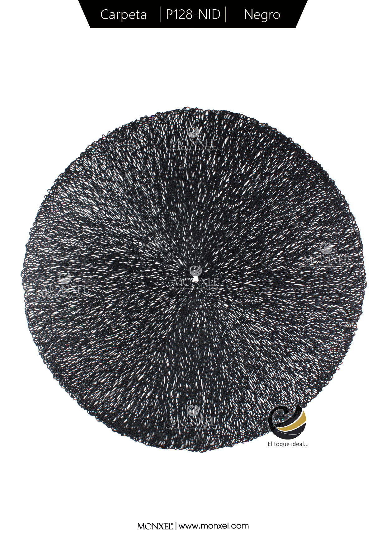 Carpeta (Plato Base) P128-NID Negro 39 cm. (PVC)