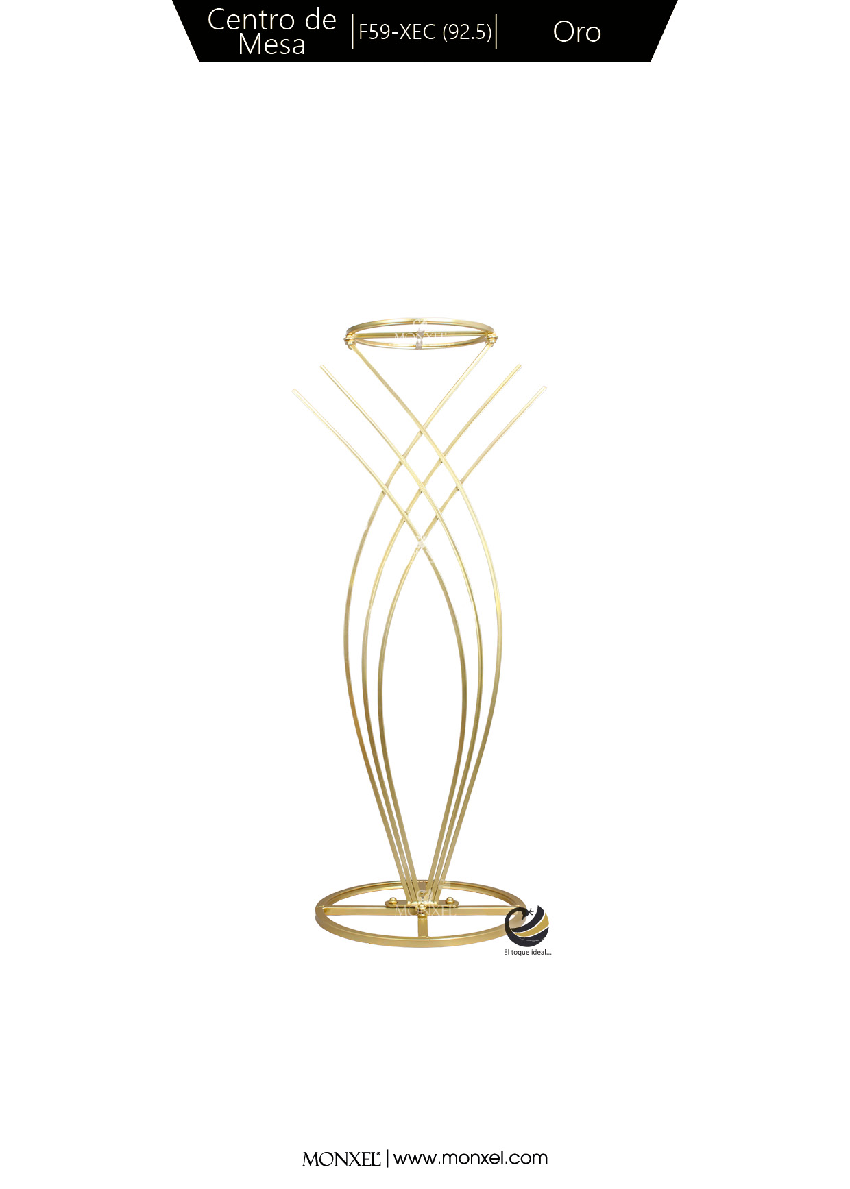Centro de Mesa F59-XEC Oro 92.5 cm (Acero Inoxidable)