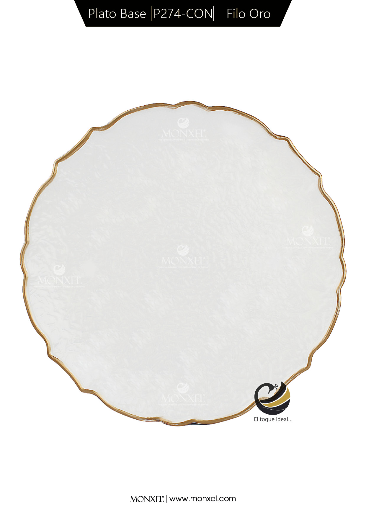 Plato Base P274-CON Filo Oro 33 cm. (Polipropileno)