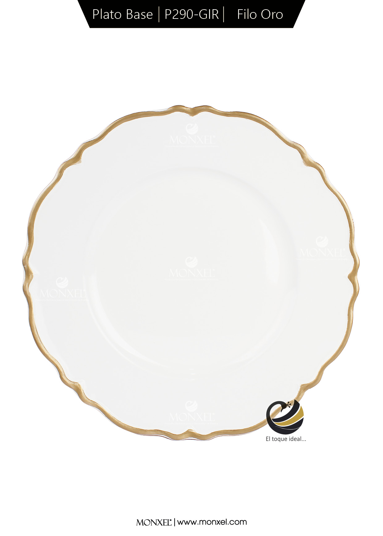 Plato Base P290-GIR Filo Oro 33 cm. (Polipropileno)