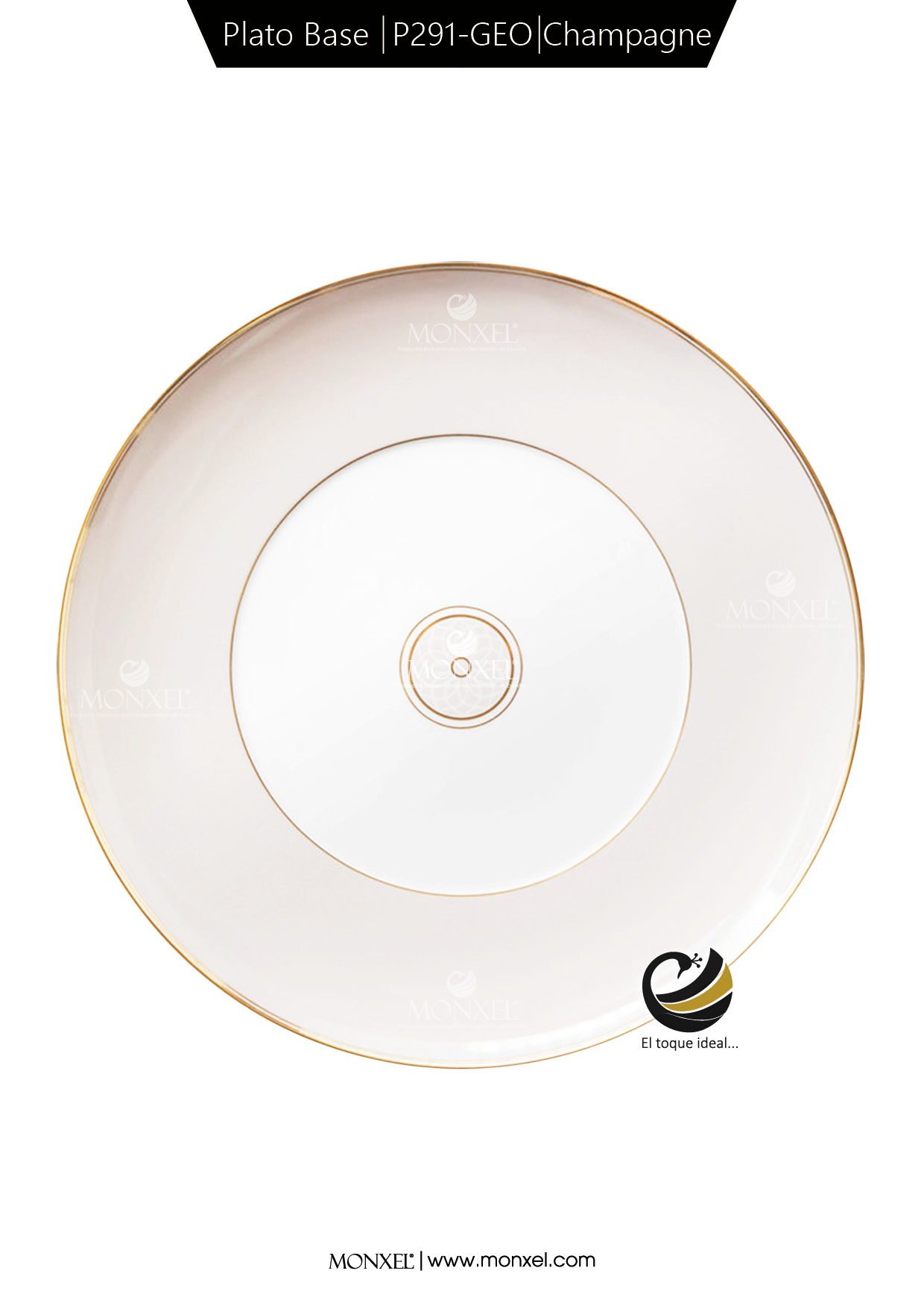 Plato Base P291-GEO Champagne 30.5 cm (Porcelana)