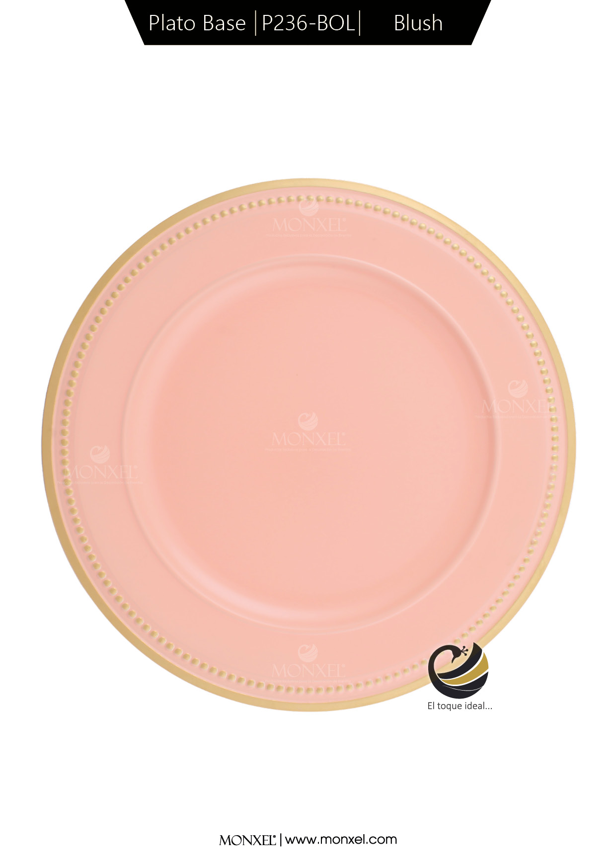 Plato Base P236-BOL Blush 33 cm. (Polipropileno)