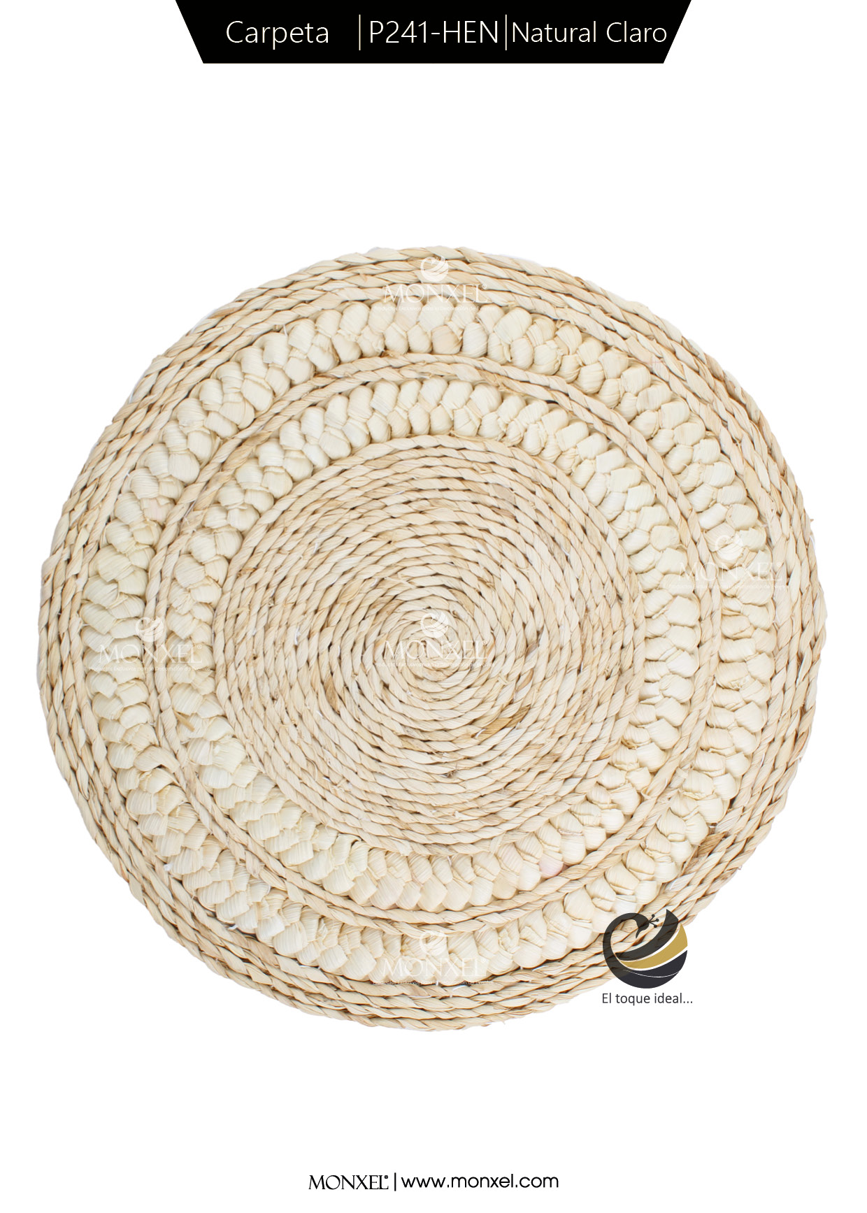 Carpeta (Plato Base) P241-HEN Natural Claro 37 cm. (Hojas de Maíz)