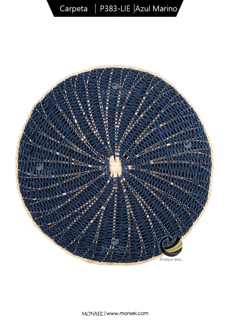 Obtén el mejor precio ¡contáctanos!
Medida: 35 cm. diámetro
Material: Papel Tejido/Ratán Natural
Color: Azul Marino
Nota: Las imágenes mostradas en está página, pueden tener algún cambio con el producto físico debido a los diferentes dispositivos electrónicos y sus resoluciones, así como a los diferentes lotes de llegada de cada producto.
Los precios y disponibilidad mostrados en está página son sujetos a cambios sin previo aviso