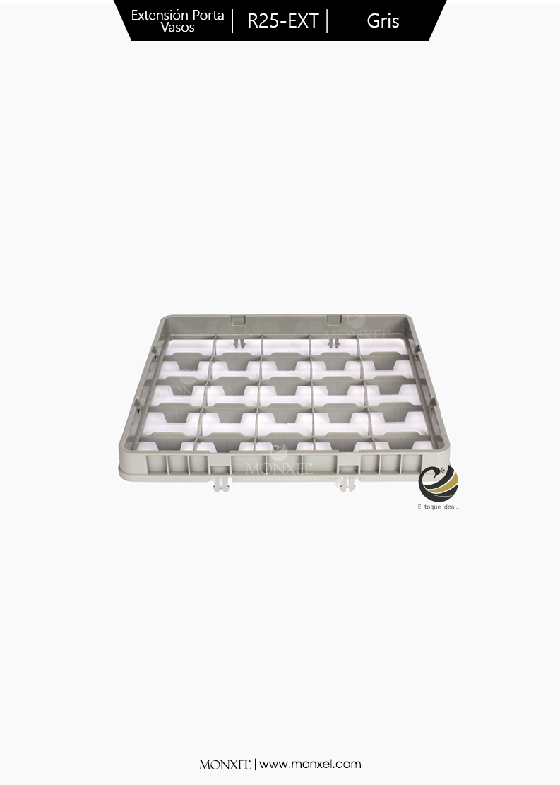 Extensión Rack Porta Vasos R25-EXT Gris (25 compartimentos)