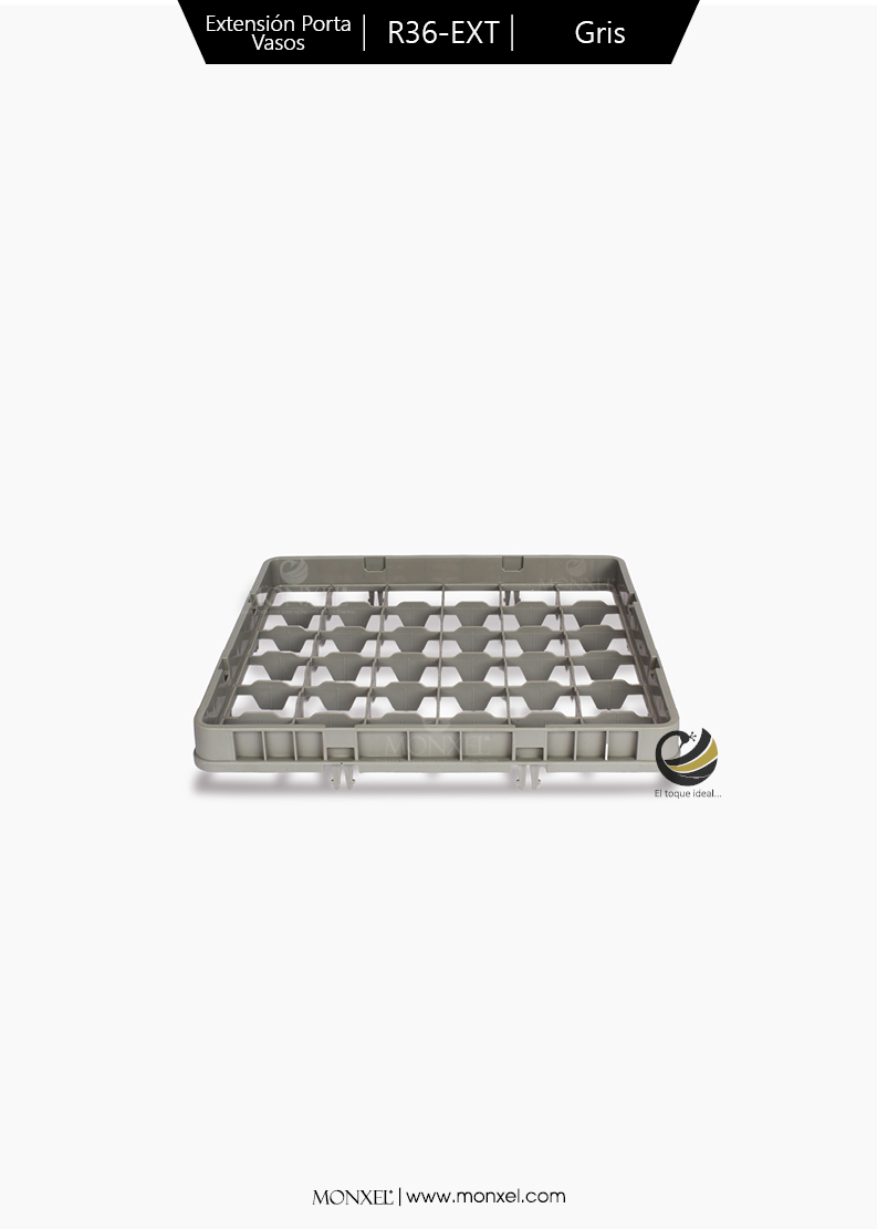 Extensión Rack Porta Vasos R36-EXT Gris (36 compartimentos)