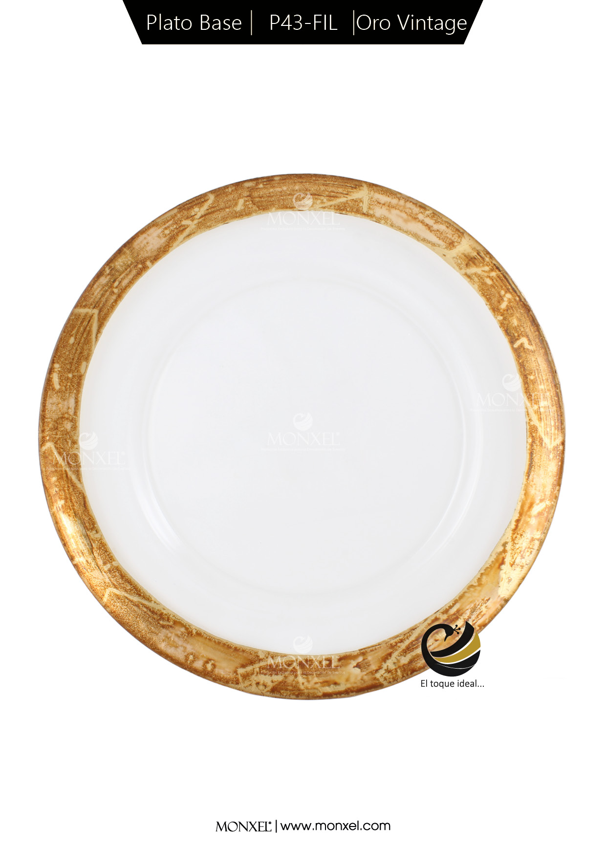 Plato Base P43-FIL Oro Vintage 33cm (Cristal)