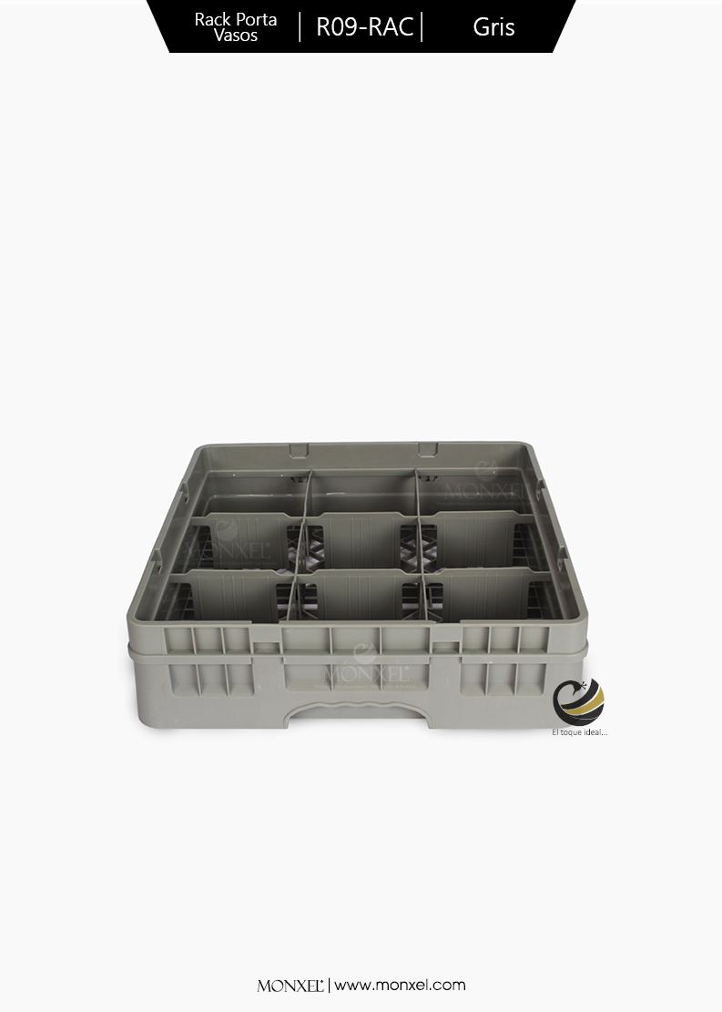 Rack Porta Vasos R09-RAC Gris (9 compartimentos)
