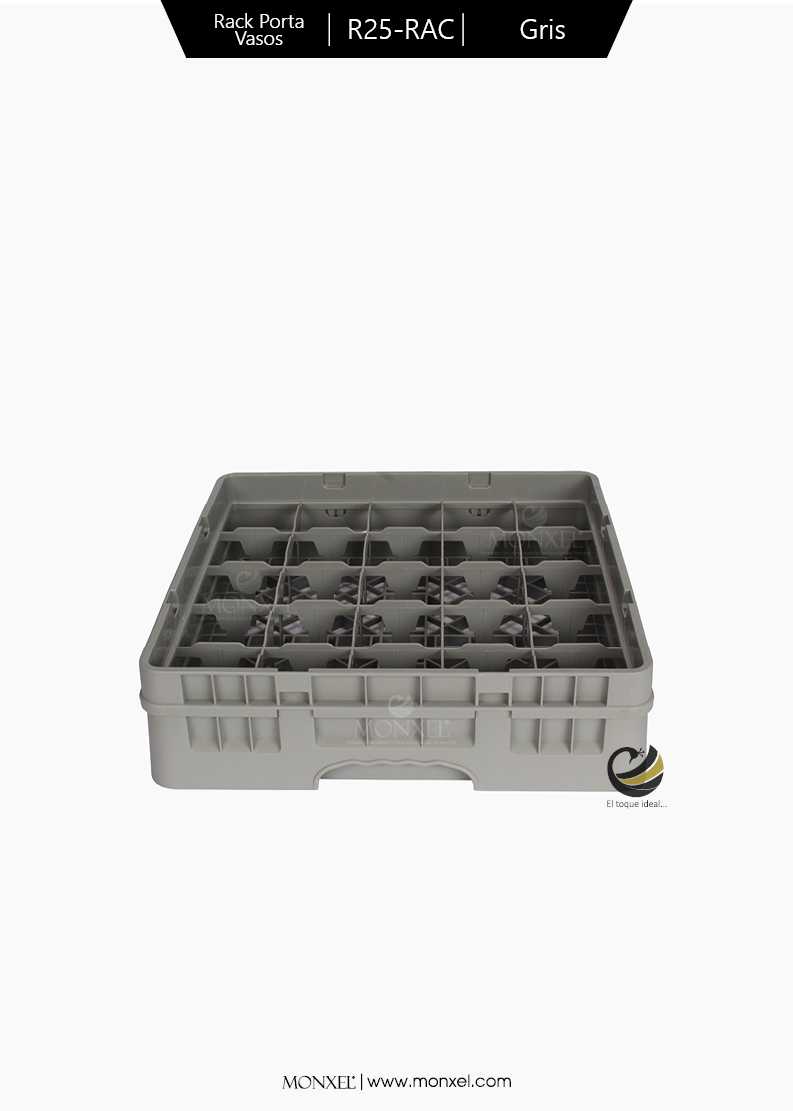 Rack Porta Vasos R25-RAC Gris (25 compartimentos)