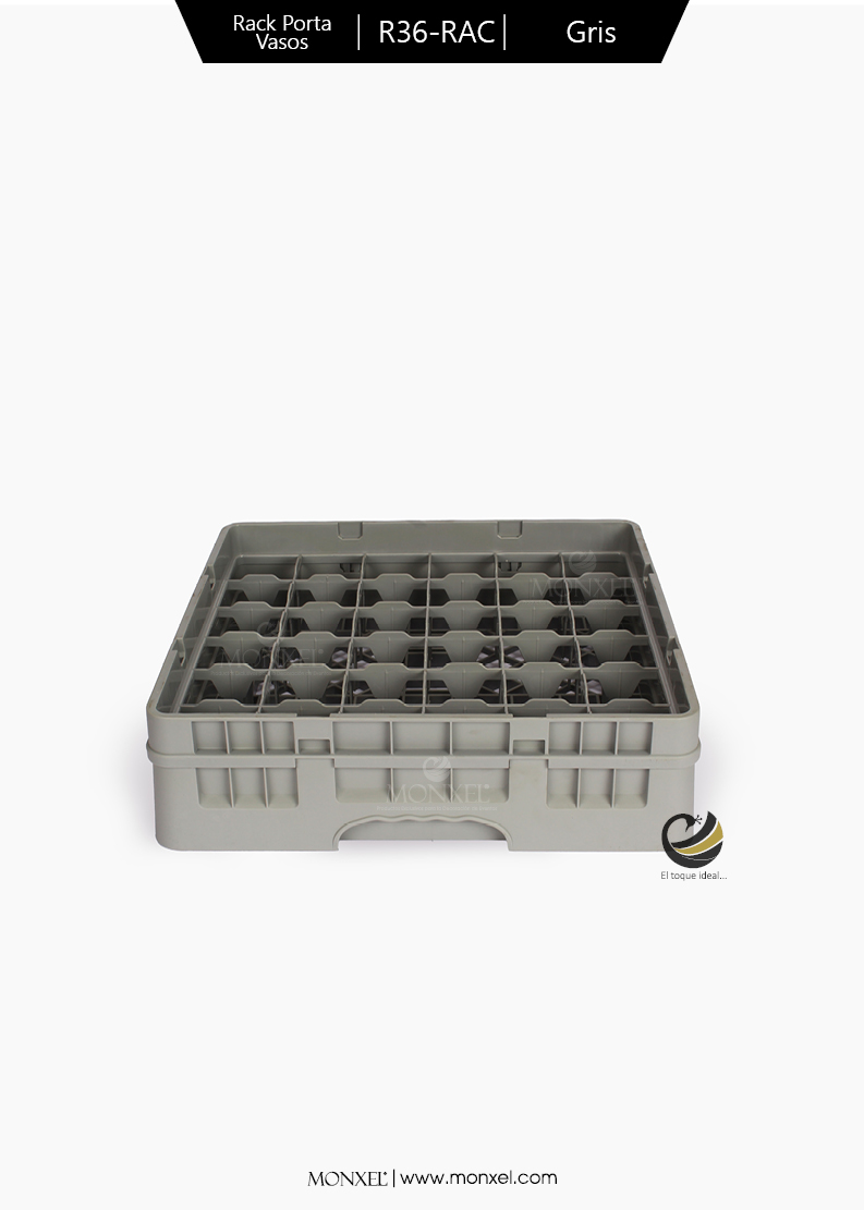 Rack Porta Vasos R36-RAC Gris (36 compartimentos)