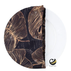 Funda Plato Base P446-PAL Negro/Oro 40 cm. (Textil)