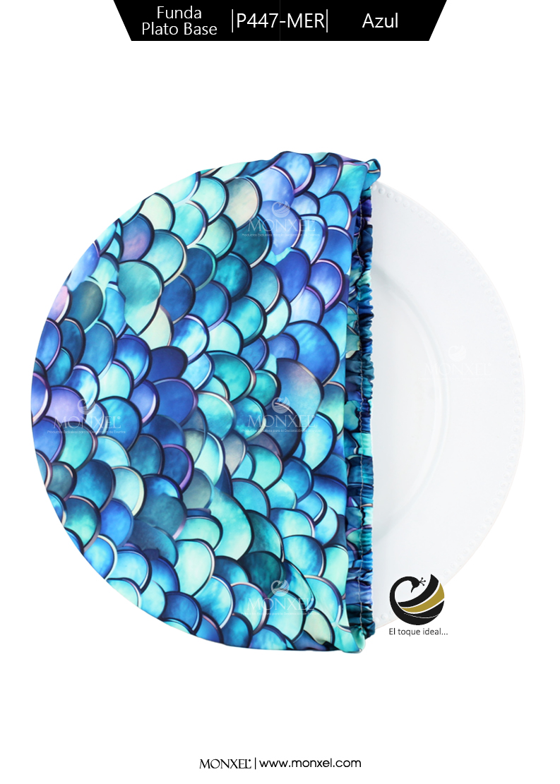 Funda Plato Base P447-MER Azul 40 cm. (Textil)