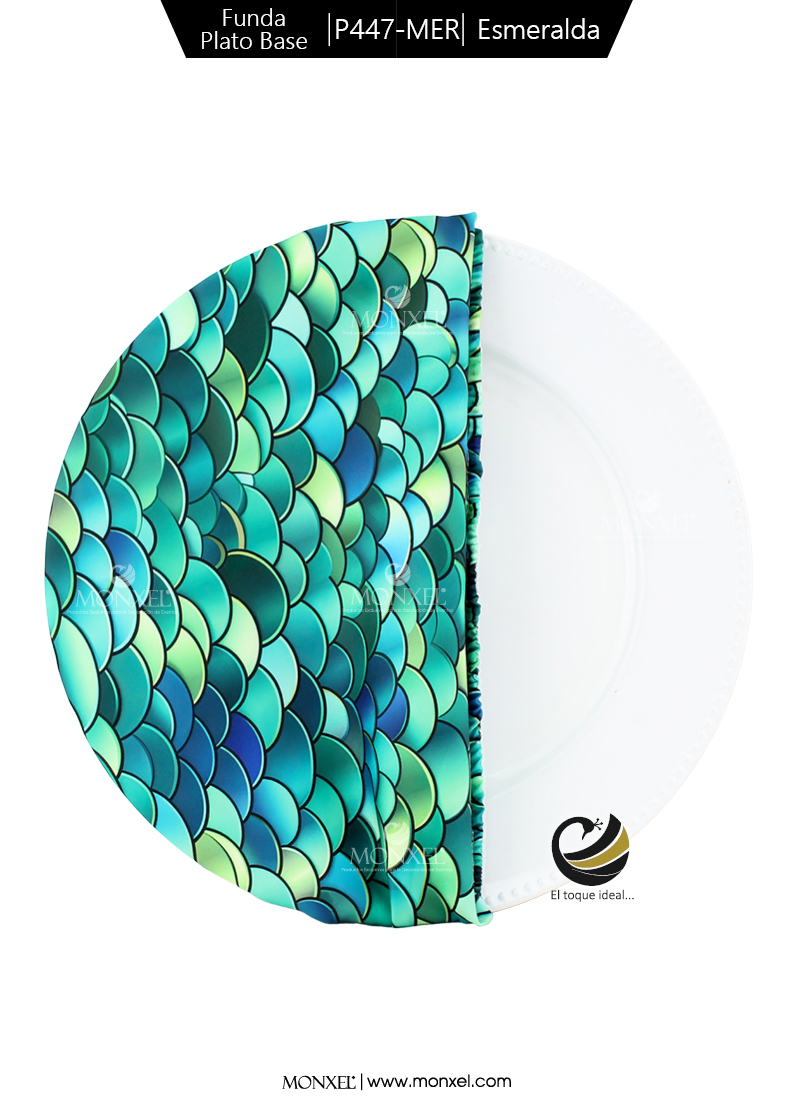 Funda Plato Base P447-MER Esmeralda 40 cm. (Textil)