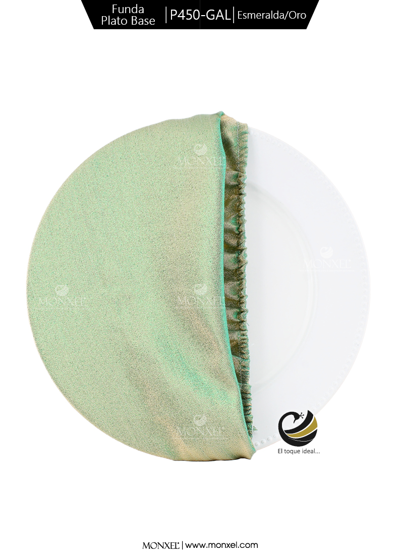 Funda Plato Base P450-GAL Esmeralda/Oro 40 cm. (Textil)