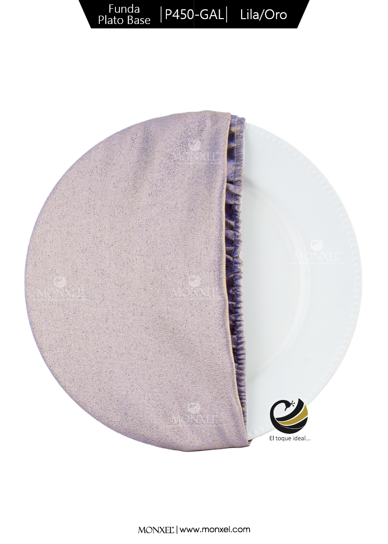 Funda Plato Base P450-GAL Lila/Oro 40 cm. (Textil)