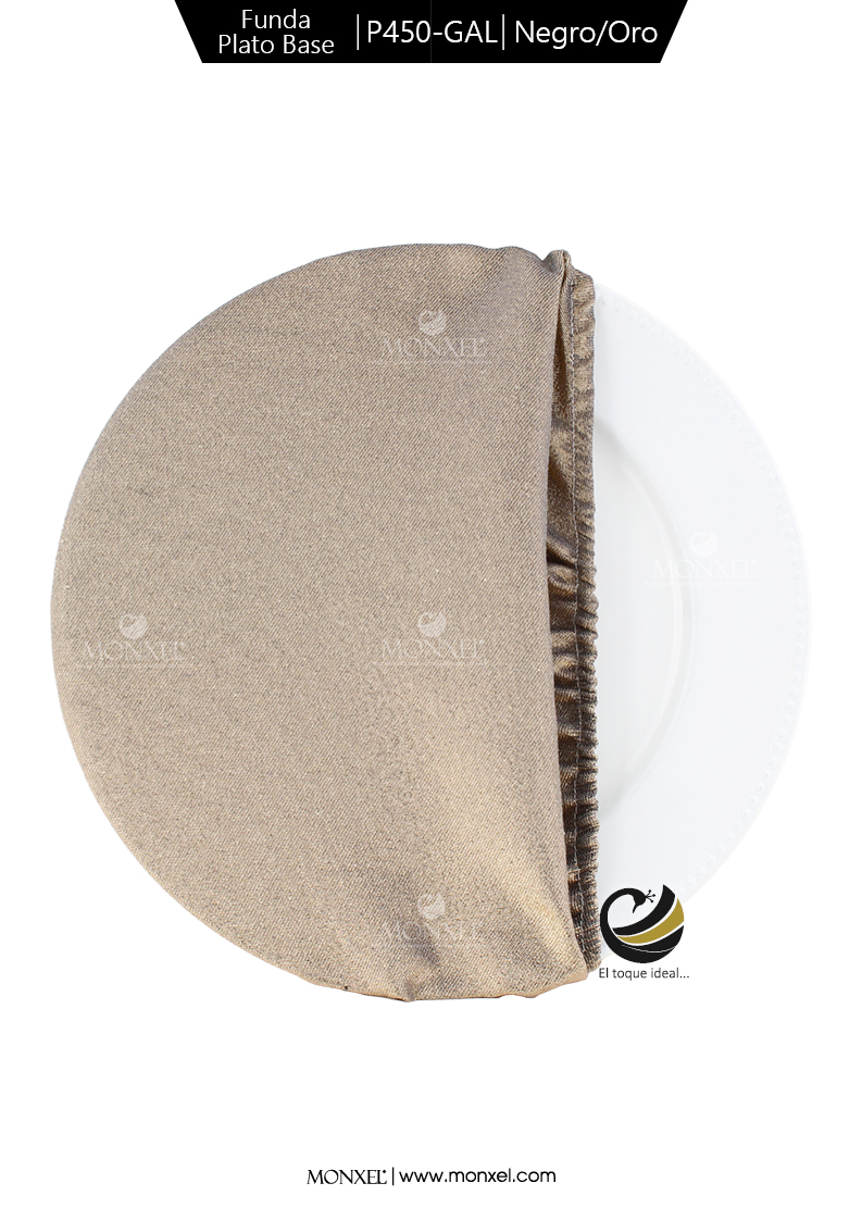 Funda Plato Base P450-GAL Negro/Oro 40 cm. (Textil)