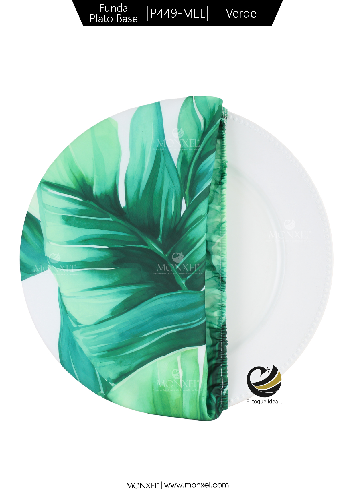 Funda Plato Base P449-MEL Verde 40 cm. (Textil)