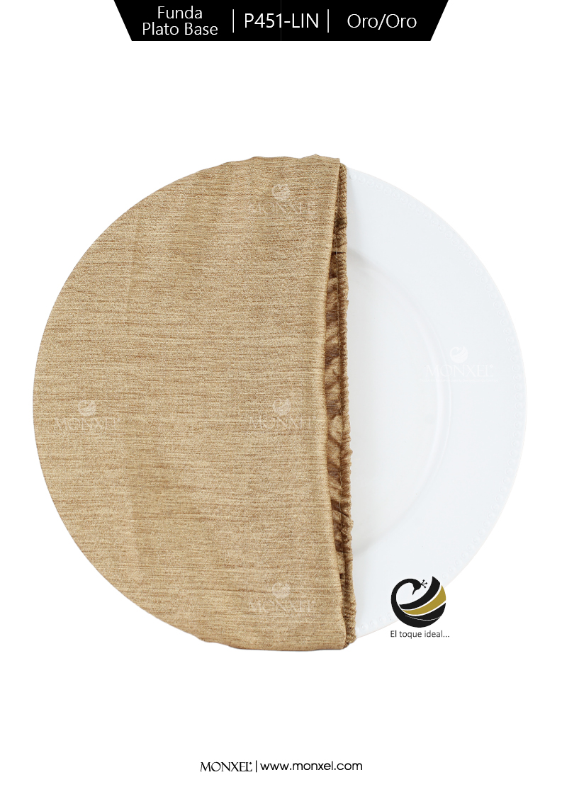 Funda Plato Base P451-LIN Oro/Oro 40 cm. (Textil)