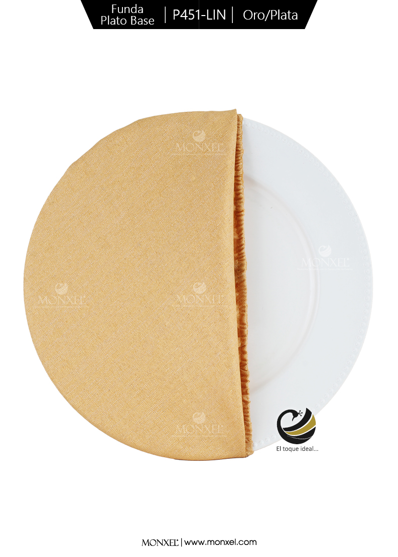 Funda Plato Base P451-LIN Oro/Plata 40 cm. (Textil)