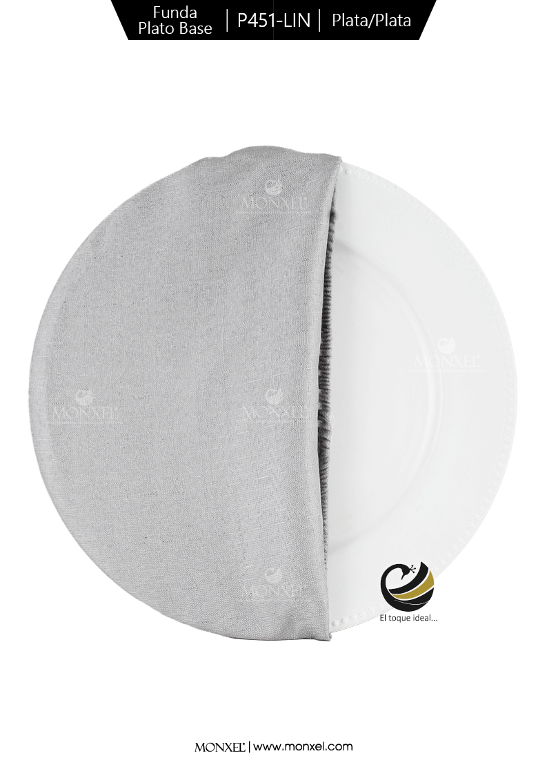 Funda Plato Base P451-LIN Plata/Plata 40 cm. (Textil)