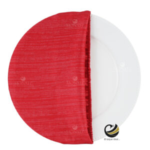 Funda Plato Base P451-LIN Rojo/Plata 40 cm. (Textil)