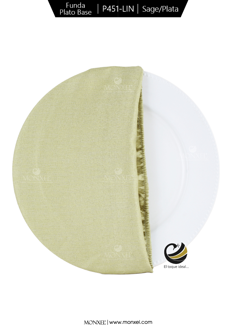Funda Plato Base P451-LIN Sage/Plata 40 cm. (Textil)