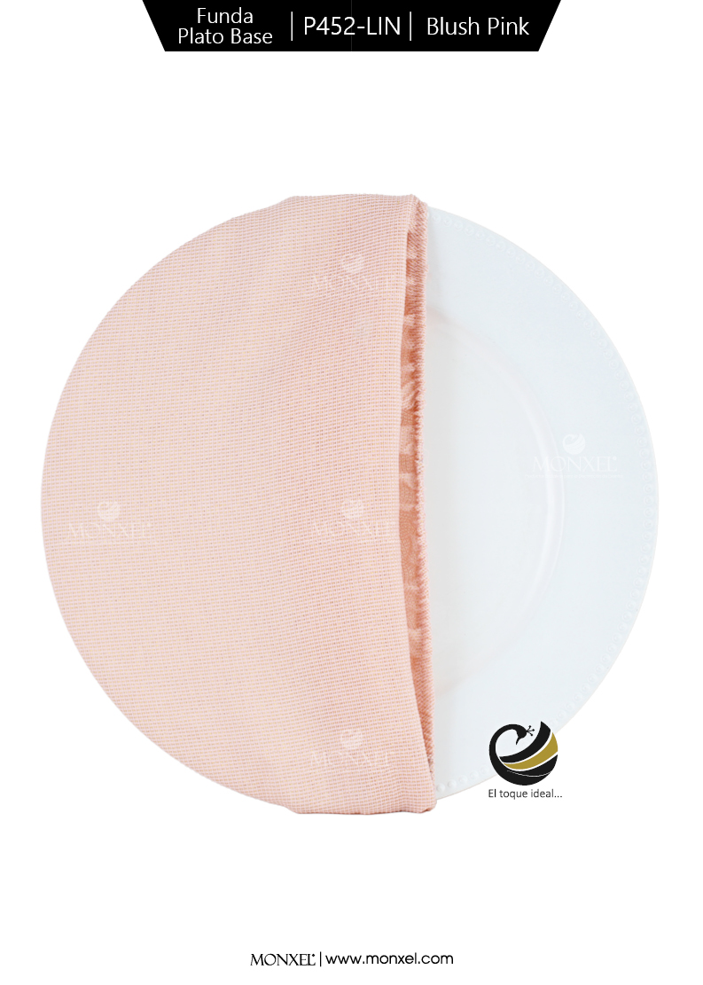 Funda Plato Base P452-LIN Blush Pink 40 cm. (Textil)
