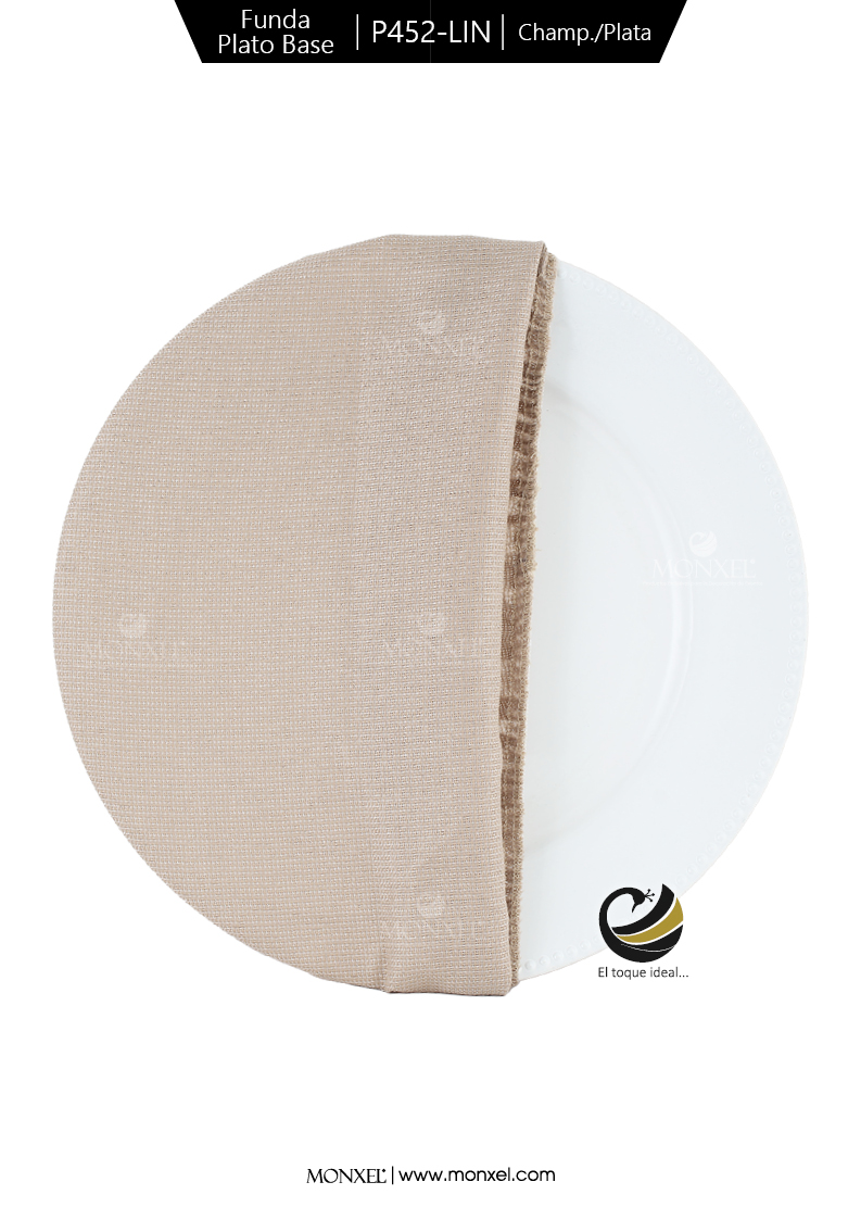Funda Plato Base P452-LIN Champagne/Plata 40 cm. (Textil)