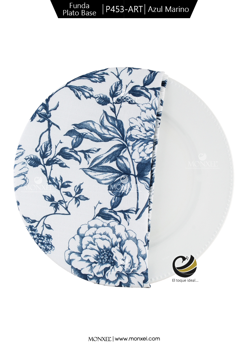 Funda Plato Base P453-ART Azul Marino 40 cm. (Textil)