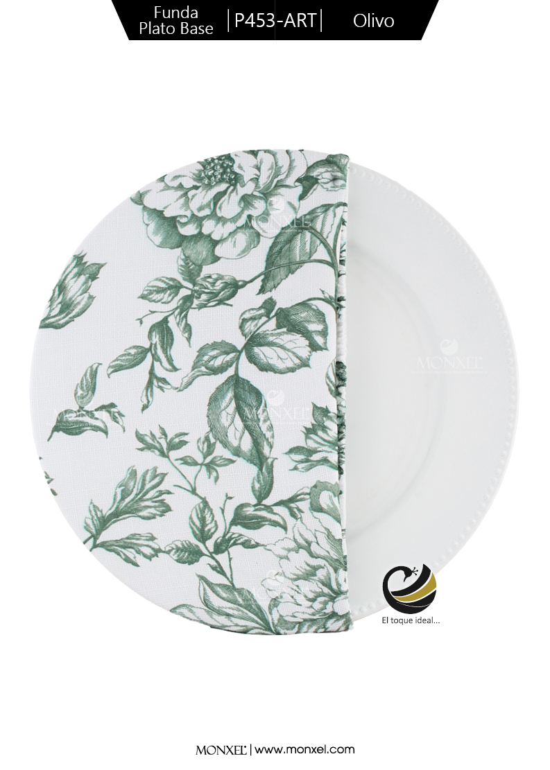 Funda Plato Base P453-ART Olivo 40 cm. (Textil)