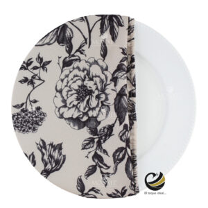 Funda Plato Base P453-ART Taupe/Negro 40 cm. (Textil)