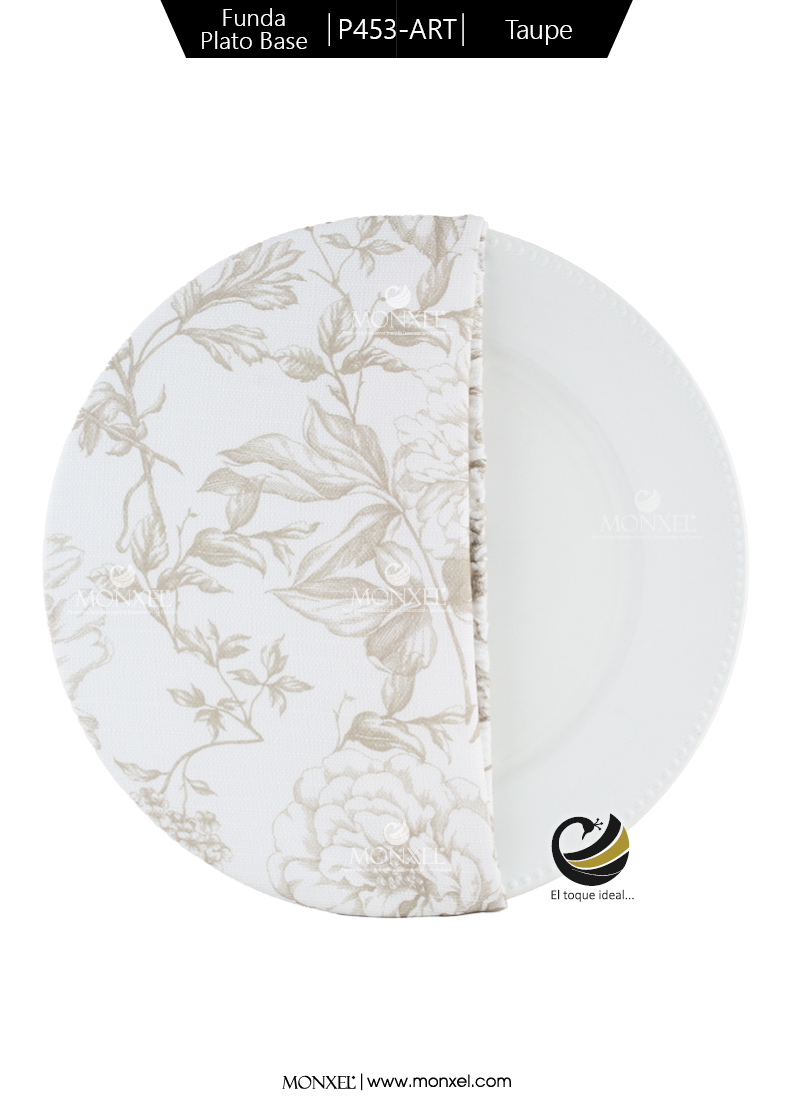 Funda Plato Base P453-ART Taupe 40 cm. (Textil)