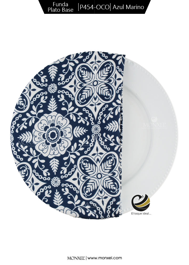 Funda Plato Base P454-OCO Azul Marino 40 cm. (Textil)