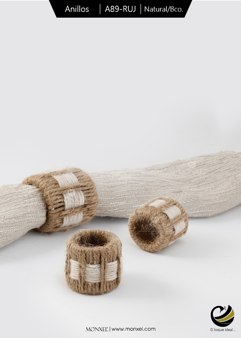 Anillos A89-RUJ Natural/Bco (Base Acero/Lino-Yute)