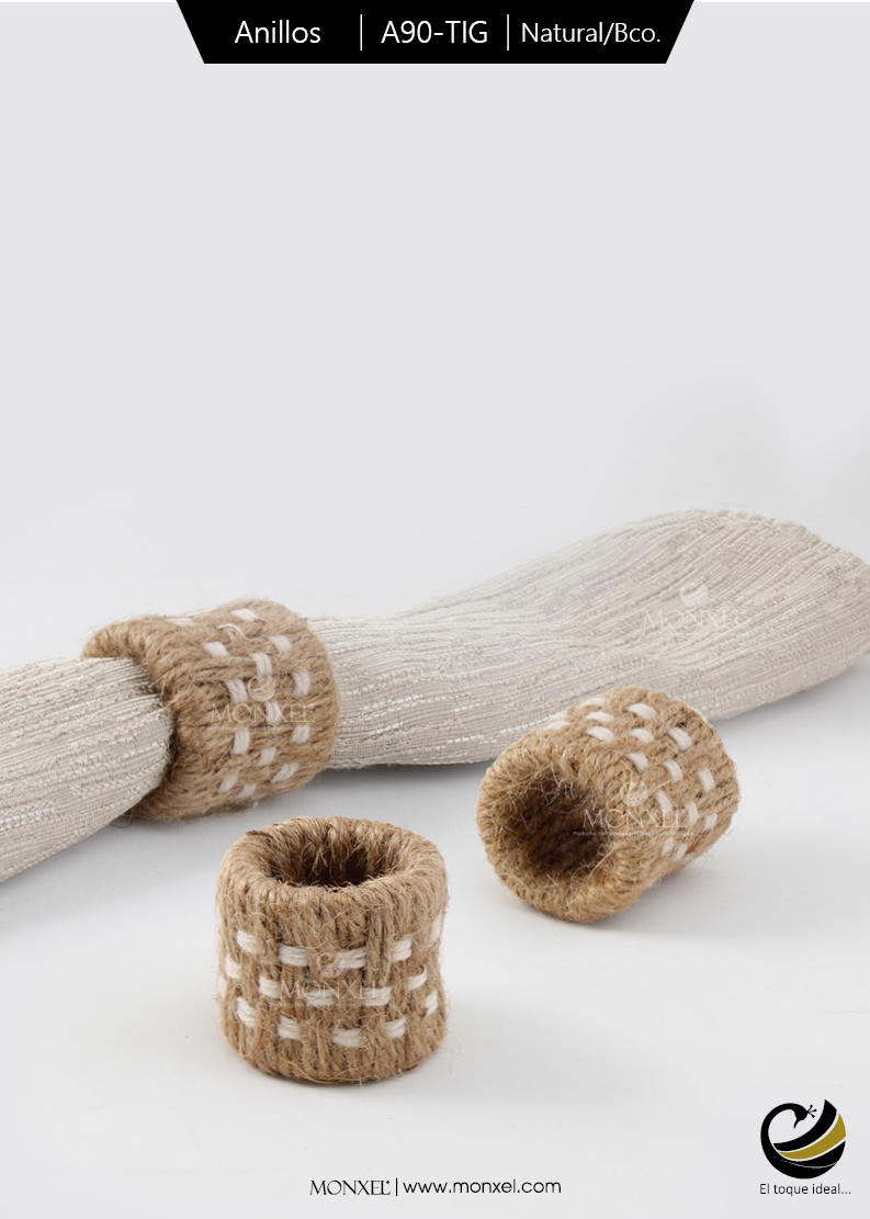 Anillos A90-TIG Natural/Bco (Base Acero/Lino-Yute)