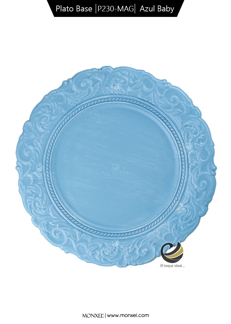 Plato Base P230-MAG Azul Baby 36 cm. (Polipropileno)