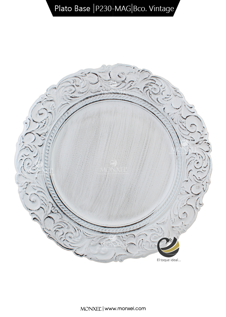 Plato Base P230-MAG Blanco Vintage 36 cm. (Polipropileno)