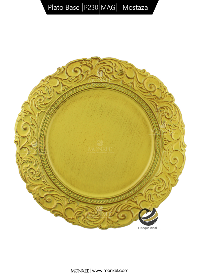 Plato Base P230-MAG Mostaza 36 cm. (Polipropileno)