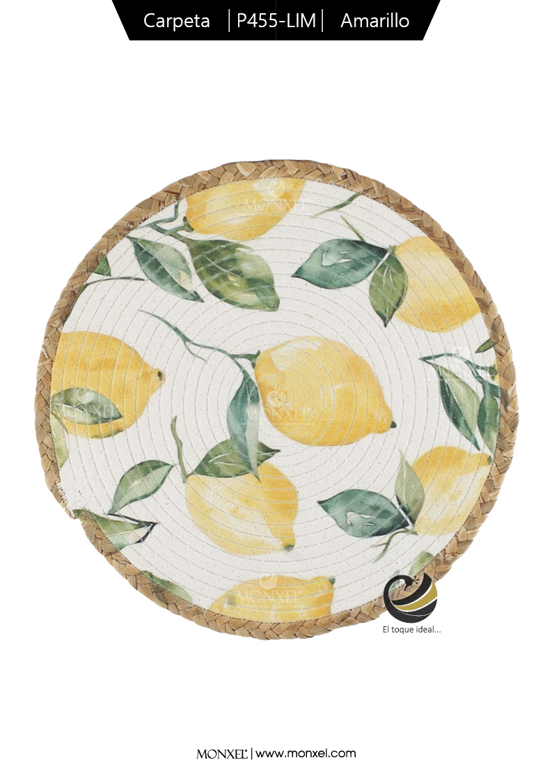 Carpeta (Plato Base) P455-LIM Amarillo 35 cm. (Algodón)