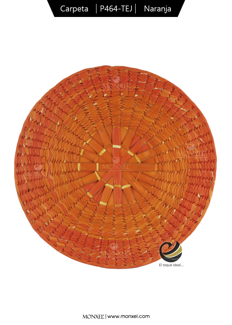 Carpeta (Plato Base) P464-TEJ Naranja 35 cm. (Hojas de Palma)