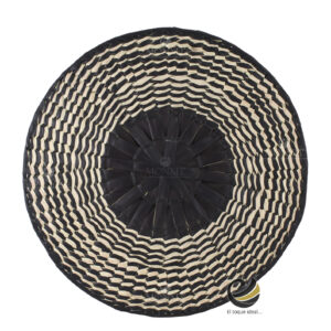 Carpeta (Plato Base) P464-TEJ Natural/Negro 35 cm. (Hojas de Palma)